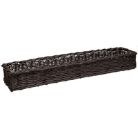 Polywicker Basket Rectangular Long Narrow - CHOCOLATE